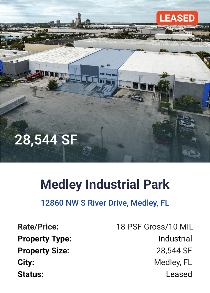 Medley Industrial Park 12860 NW S River Drive, Medley, FL